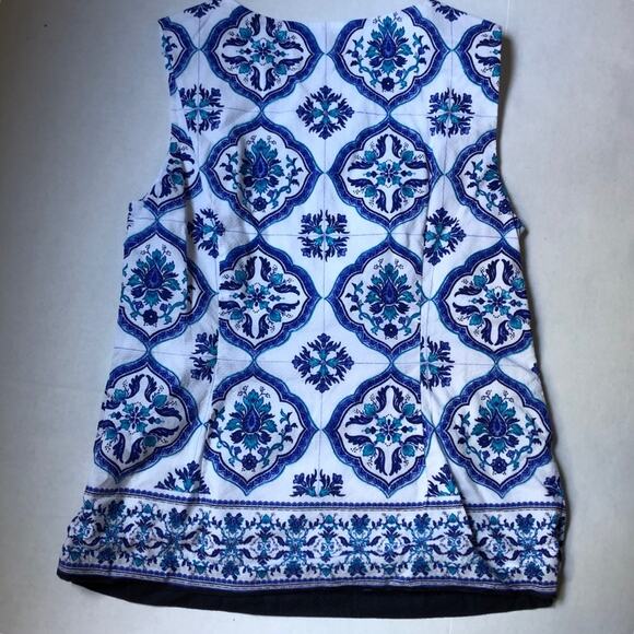 Talbots Geometric Floral Tank - Picture 2 of 4